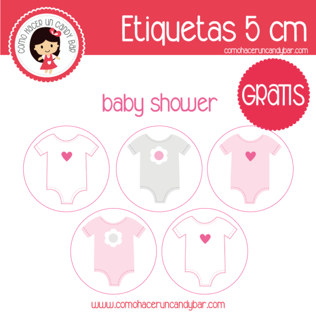Etiquetas Baby Shower Nina