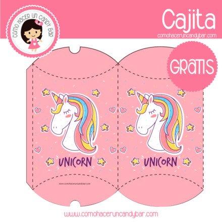 imprimibles gratis Imprimible caja unicornio para descargar