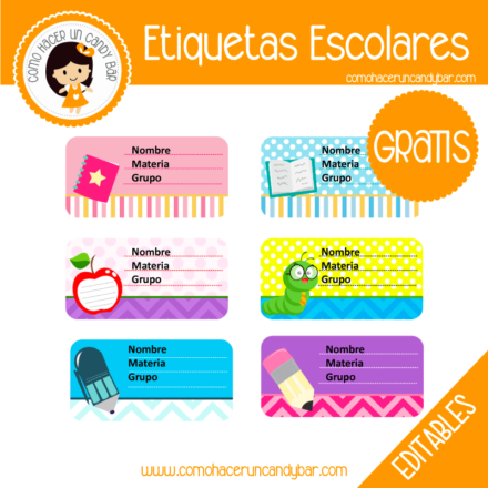 imprimibles gratis Etiqueta Escolar para descargar gratis