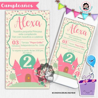 Invitación digital whatsapp princesa kits imprimibles para fiestas