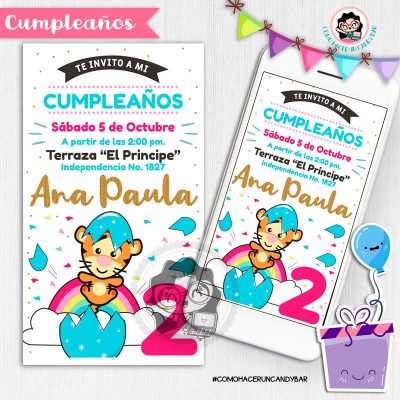 Invitación digital whatsapp Tigger winnie pooh kits imprimibles para fiestas