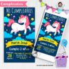 Invitación digital whatsapp unicornio kits imprimibles para fiestas