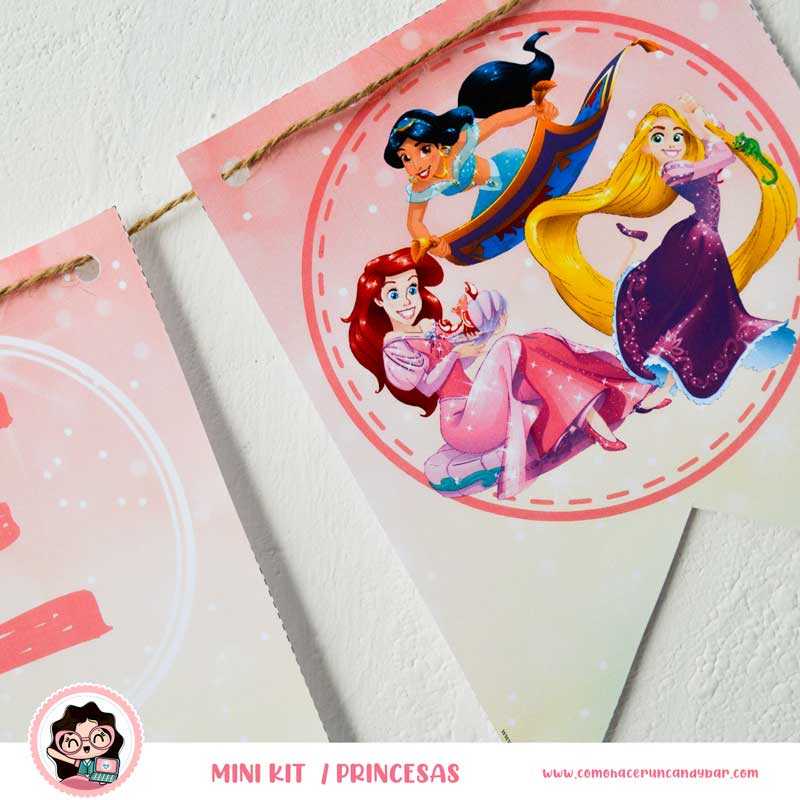 Banderín imprimible Princesas Disney
