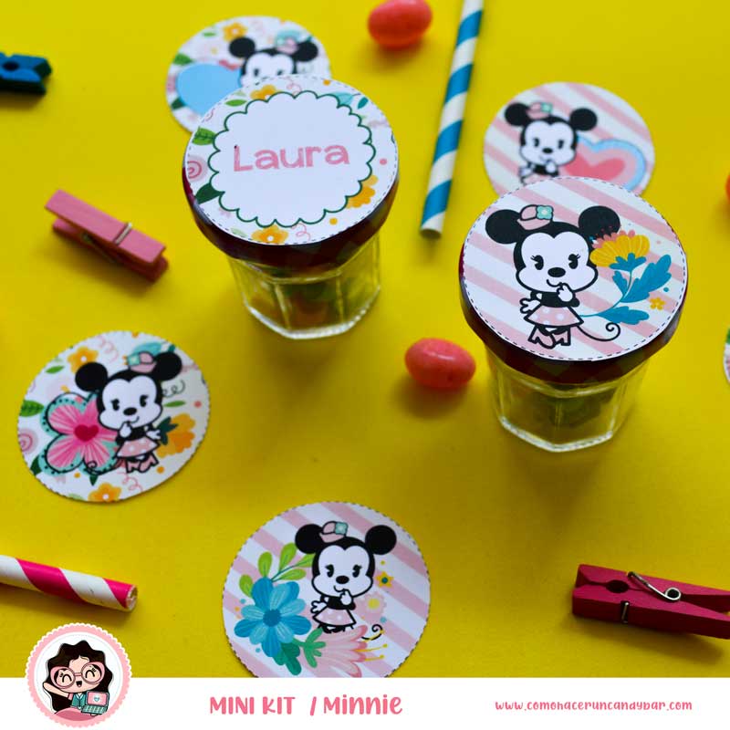 kit imprimible Minnie Mouse etiquetas