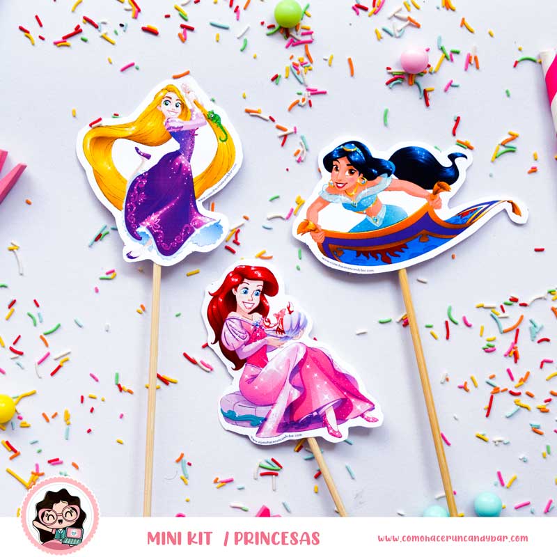 kit imprimible Princesas Disney topper