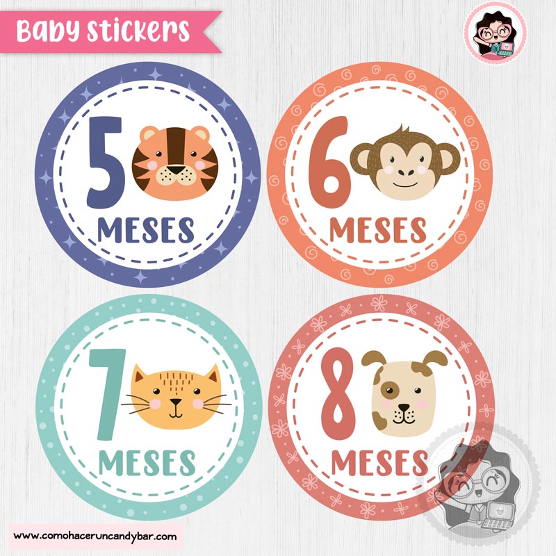 stickers para bebes meses de nacimiento