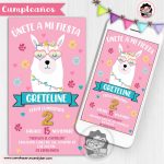 Invitación digital Llama para whatsapp cumpleaños fiesta kits imprimibles para fiestas