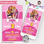Invitación digital para WhatsApp de Cumpleaños paw patrol Sky