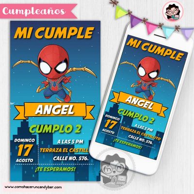 Invitación digital para WhatsApp de Cumpleaños Spiderman