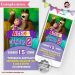 Invitación digital para WhatsApp de Cumpleaños masha y el oso