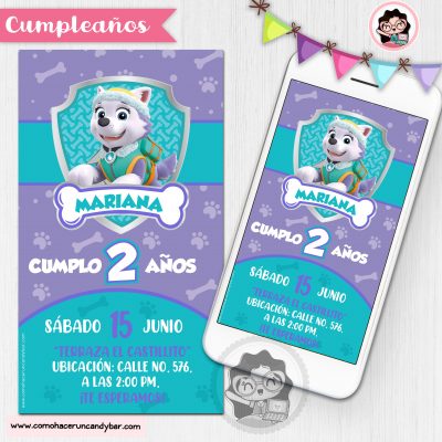 Invitación digital para WhatsApp de Cumpleaños Paw patrol