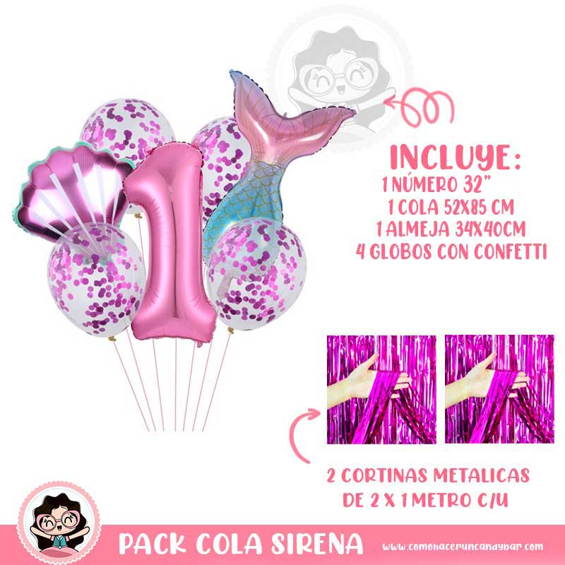 Set Globo Cola de Sirena Morado No.1