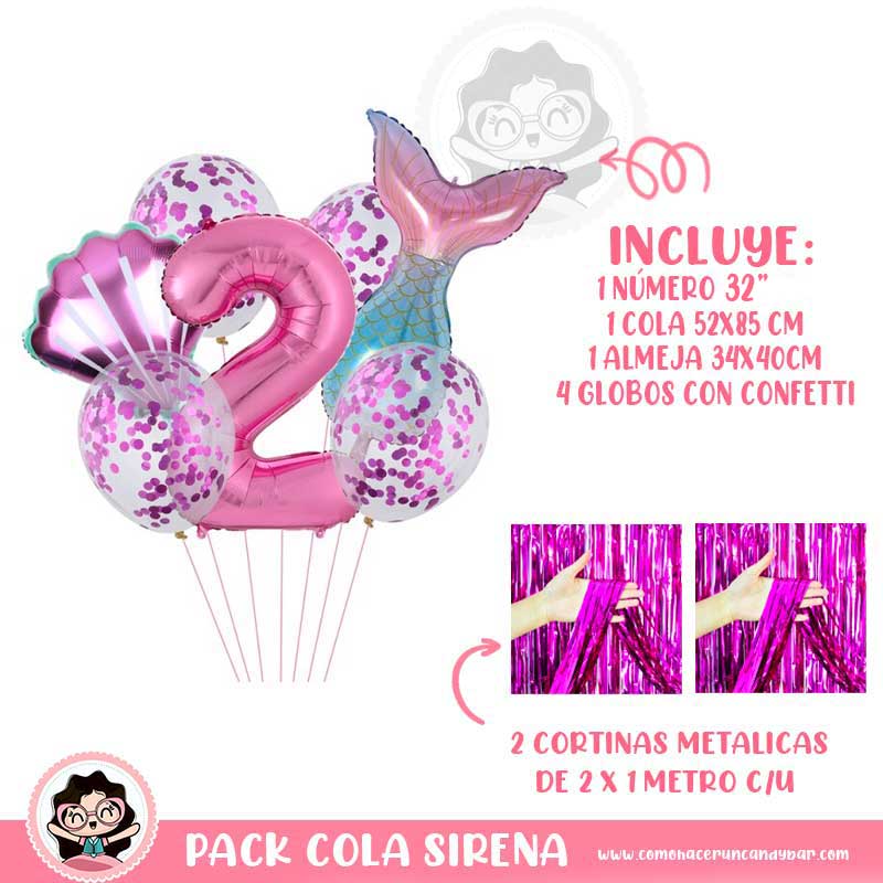 Set Globo Cola de Sirena Morado No.2