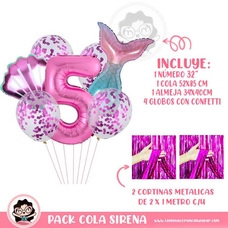 Set Globo Cola de Sirena Morado No.5