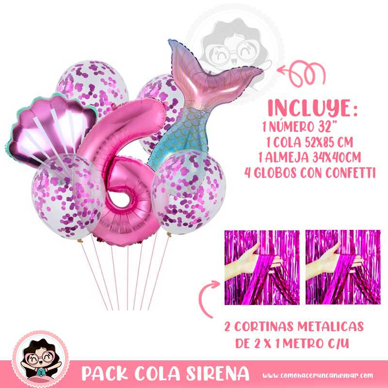 Set Globo Cola de Sirena Morado No.6