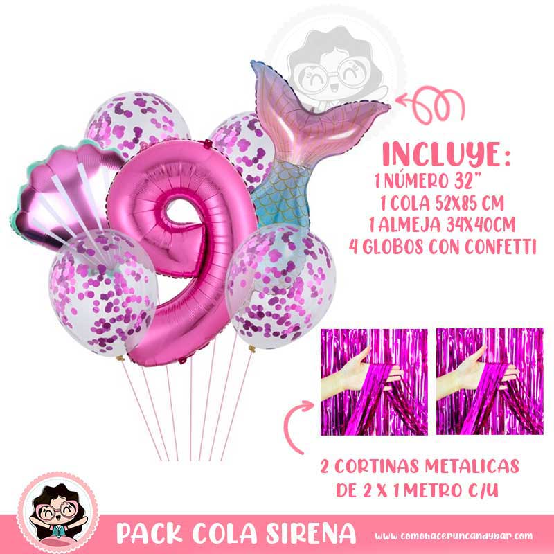 Set Globo Cola de Sirena Morado No.9