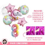 Set Globos Unicornio Rosa No. 8