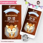 Invitación Digital: Ciervo Cute