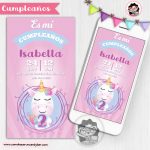 Invitación Digital: Unicornio Cute