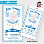 Invitación Digital: Baby Shower baby Elefante