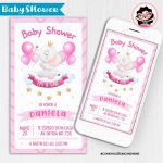 Invitación Digital: Baby Shower baby Elefante