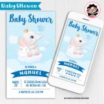 Invitación Digital: Baby Shower Elefante niño