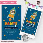 Invitación Digital: Osito Cohete