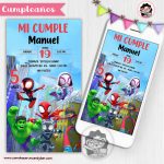 Invitación Digital: Spidey and his amazing friends