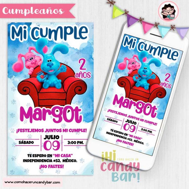 Invitación Digital Pistas de Blue Como hacer un Candy bar Tienda de