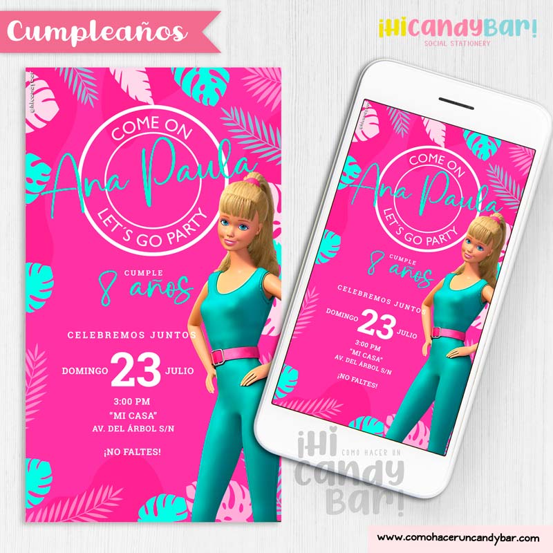 ▷ Invitación Digital Baile de Cumpleaños Barbie, GRATIS
